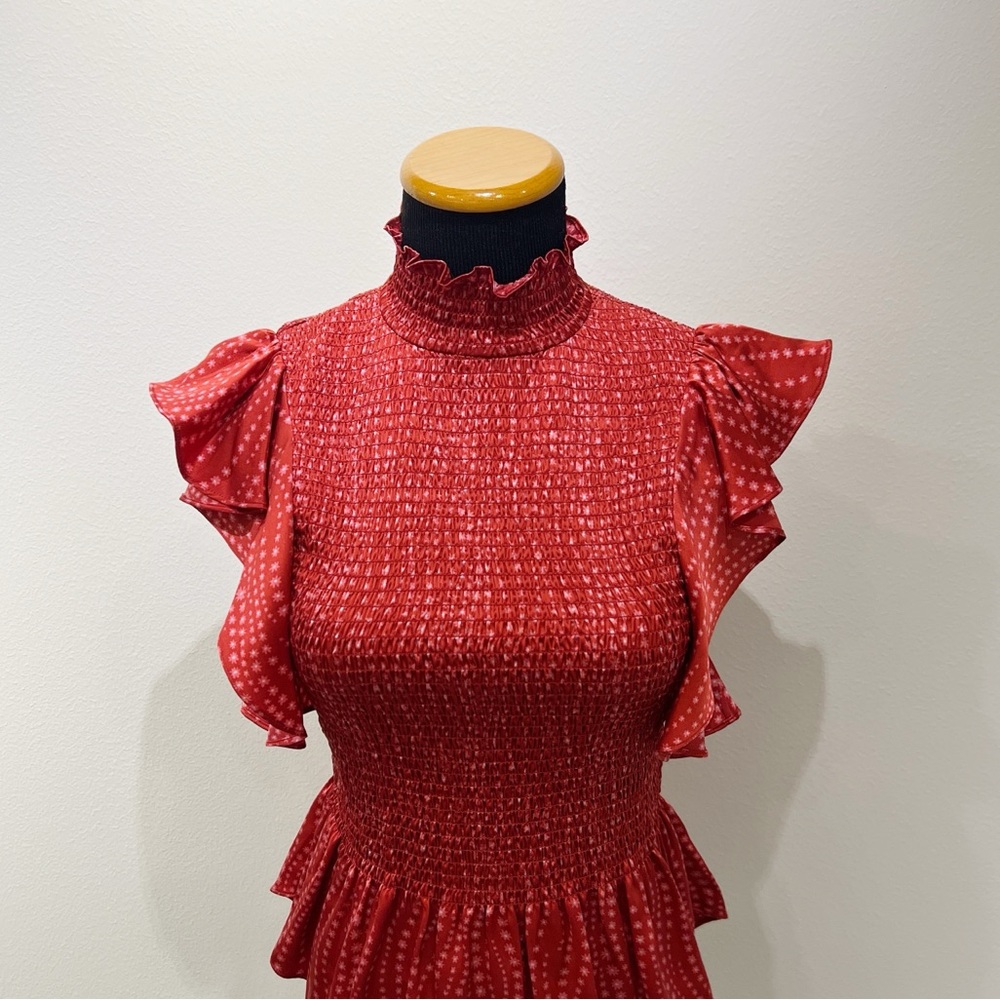 Cinq a Sept Kimiko Smocked Silk Top - Picture 7 of 13